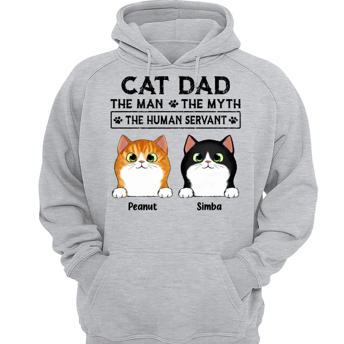 Cat Dad The Man The Myth The Human Servant Personalized Shirt - Image 3