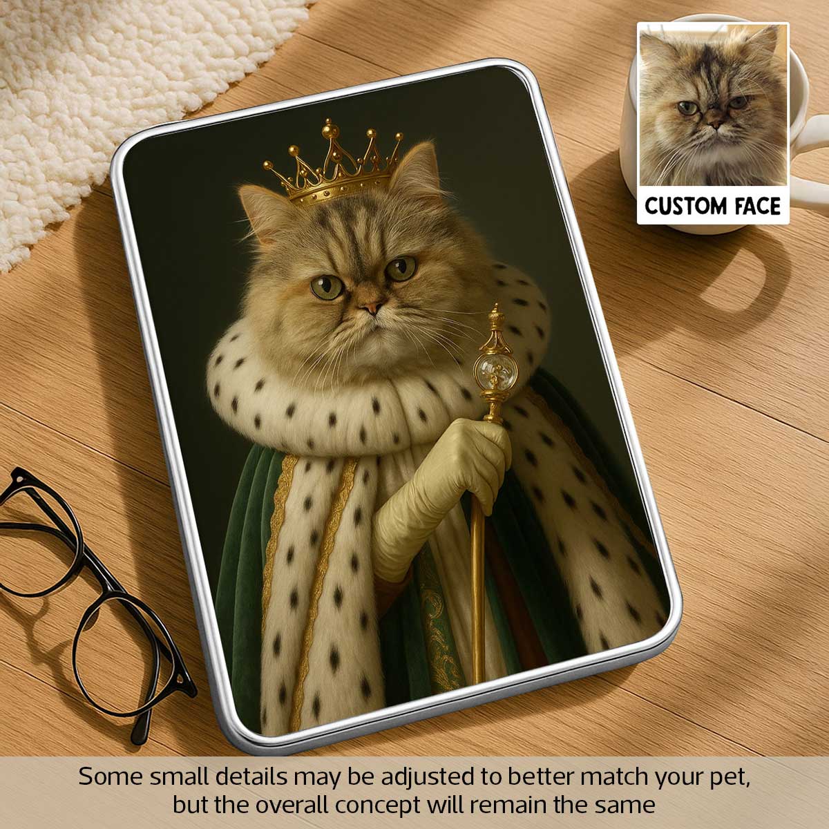 Cat Dog Pet Queen Portrait Custom Personalized Mirrored Picture Frame - Image 3