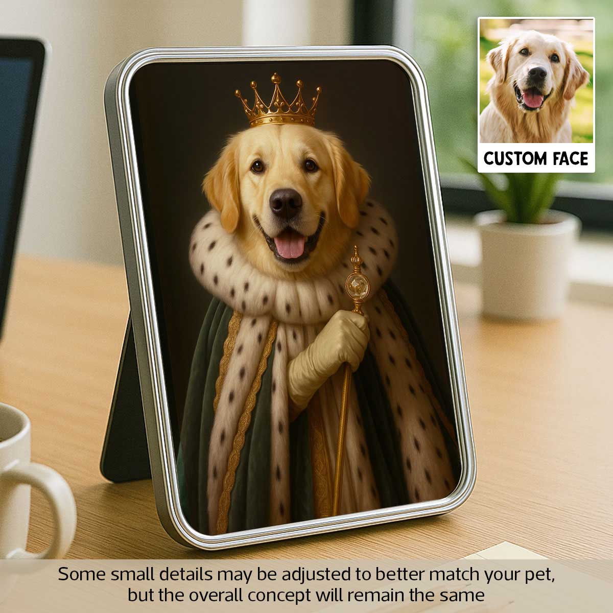 Cat Dog Pet Queen Portrait Custom Personalized Mirrored Picture Frame - Image 4