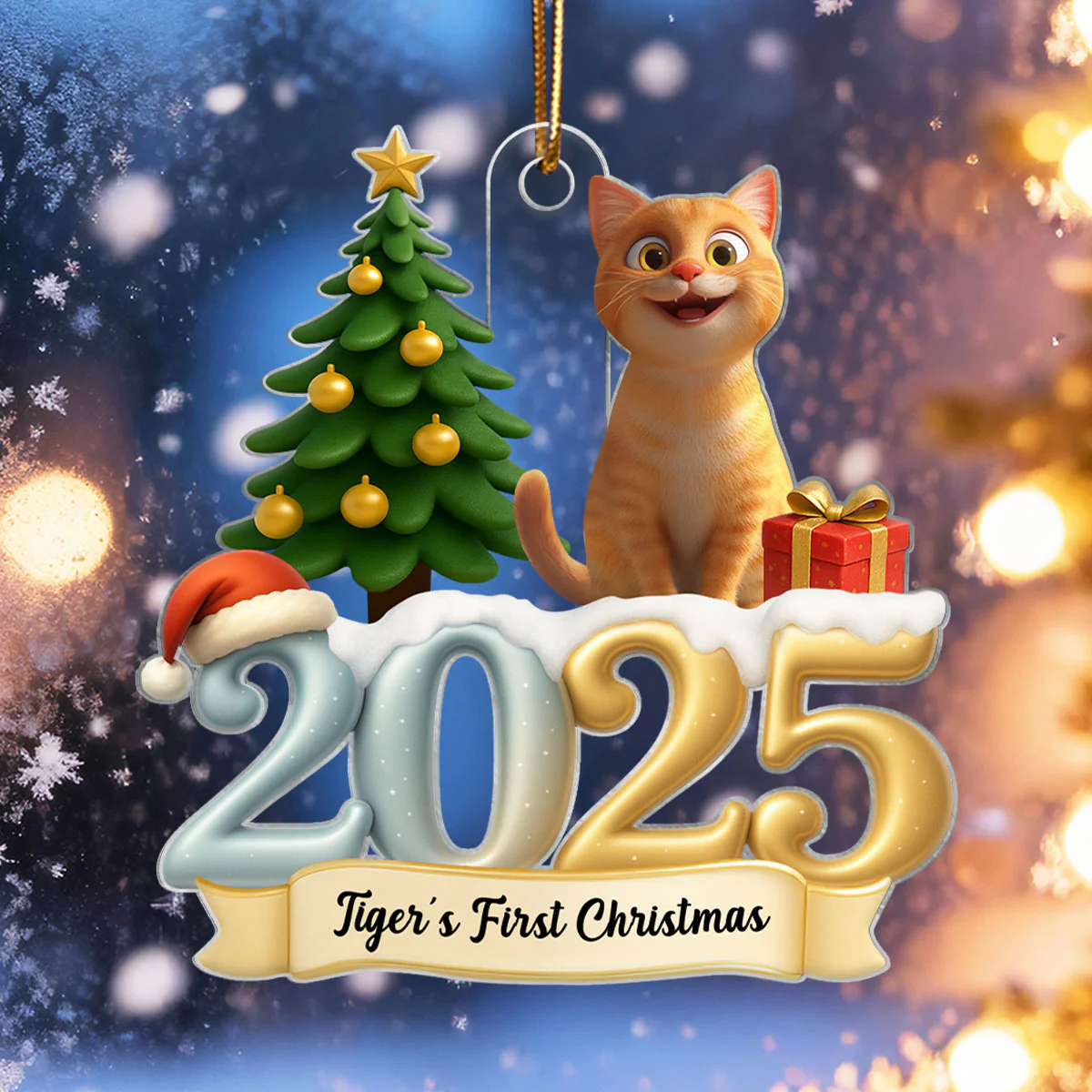 Cat First Christmas In Forever Family 2025 - Personalized Acrylic Ornament - Unique Christmas Gift For Cat Lovers - Image 7