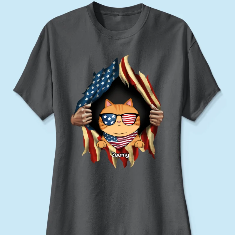 Cat Lovers Hands Ripping Nation Flag Personalized Shirt - Image 12