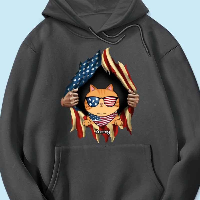 Cat Lovers Hands Ripping Nation Flag Personalized Shirt - Image 15