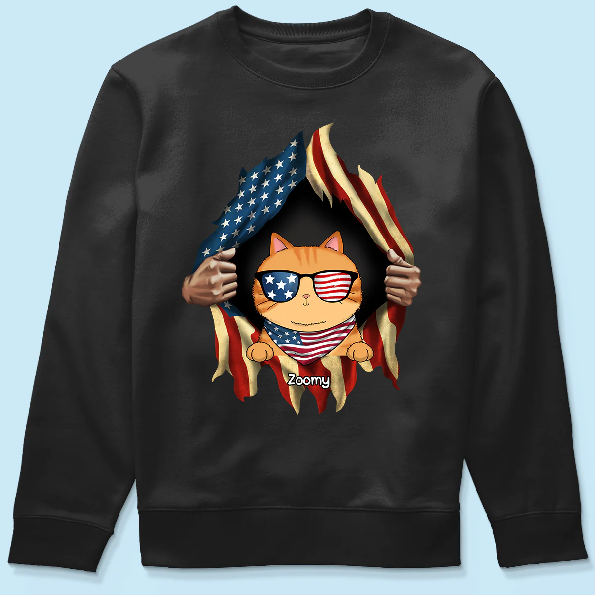 Cat Lovers Hands Ripping Nation Flag Personalized Shirt - Image 6
