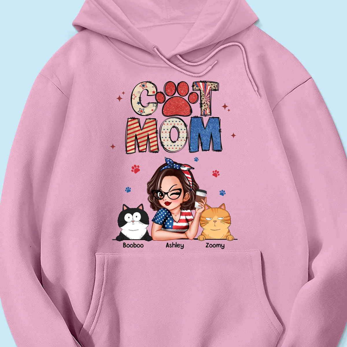 Cat Mom Sparkly Pattern Personalized Shirt, Gift For Cat Mom - Image 20