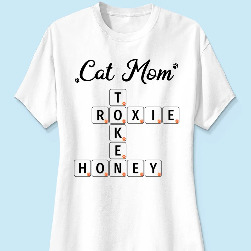 Cat Mom Dog Mom Fur Mama Unique Crossword Puzzle Personalized Shirt - Image 11