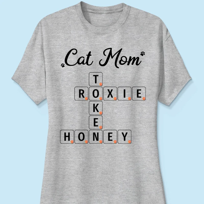 Cat Mom Dog Mom Fur Mama Unique Crossword Puzzle Personalized Shirt - Image 12