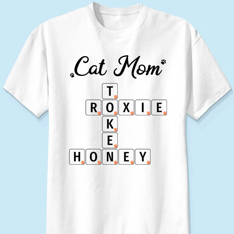 Cat Mom Dog Mom Fur Mama Unique Crossword Puzzle Personalized Shirt - Image 7