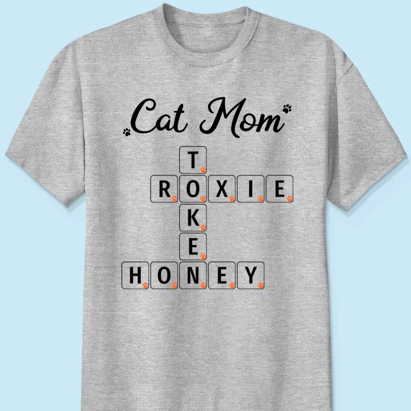 Cat Mom Dog Mom Fur Mama Unique Crossword Puzzle Personalized Shirt - Image 9