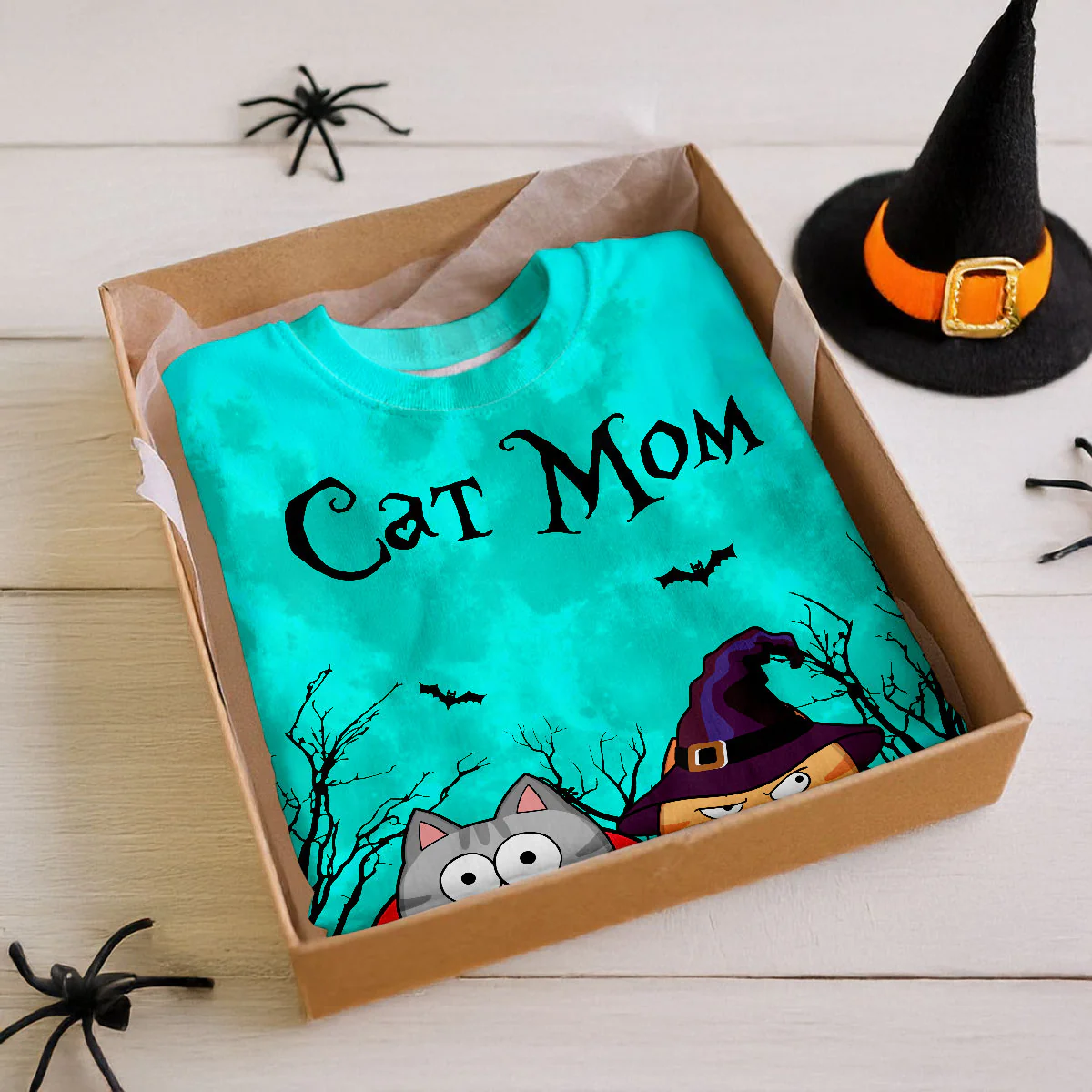 Cat Mom Halloween Moon Light Bat Tree Annoying Cat Personalized Shirt, Purrfect Costume for Cat Lover - Image 12