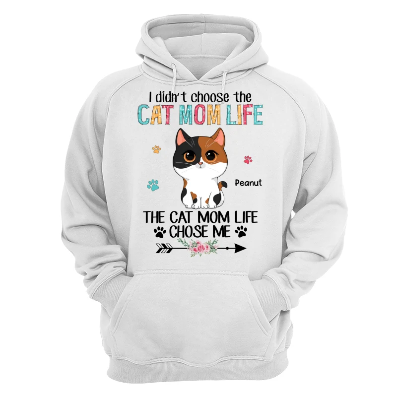 Cat Mom Life Chose Me Cute Cat Vector Personalized Shirt - Image 13