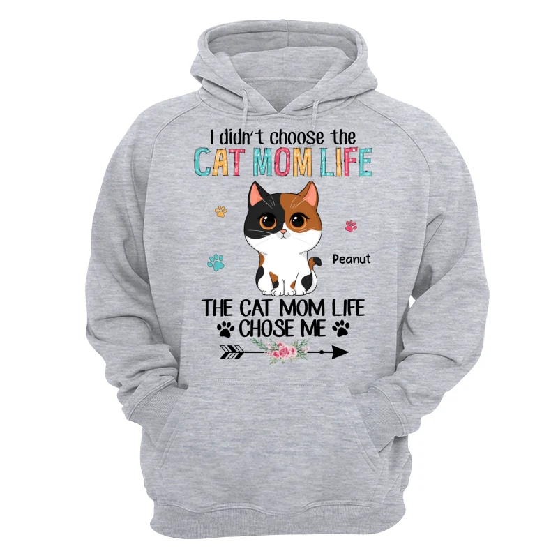 Cat Mom Life Chose Me Cute Cat Vector Personalized Shirt - Image 14