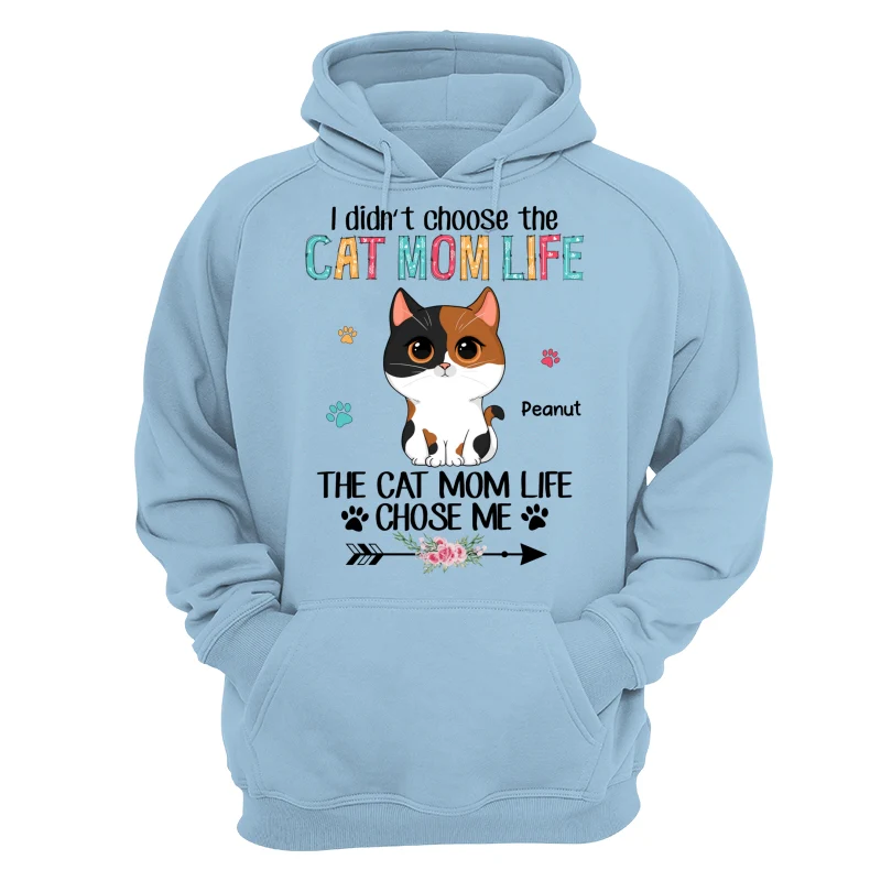 Cat Mom Life Chose Me Cute Cat Vector Personalized Shirt - Image 16