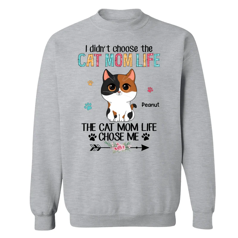 Cat Mom Life Chose Me Cute Cat Vector Personalized Shirt - Image 18