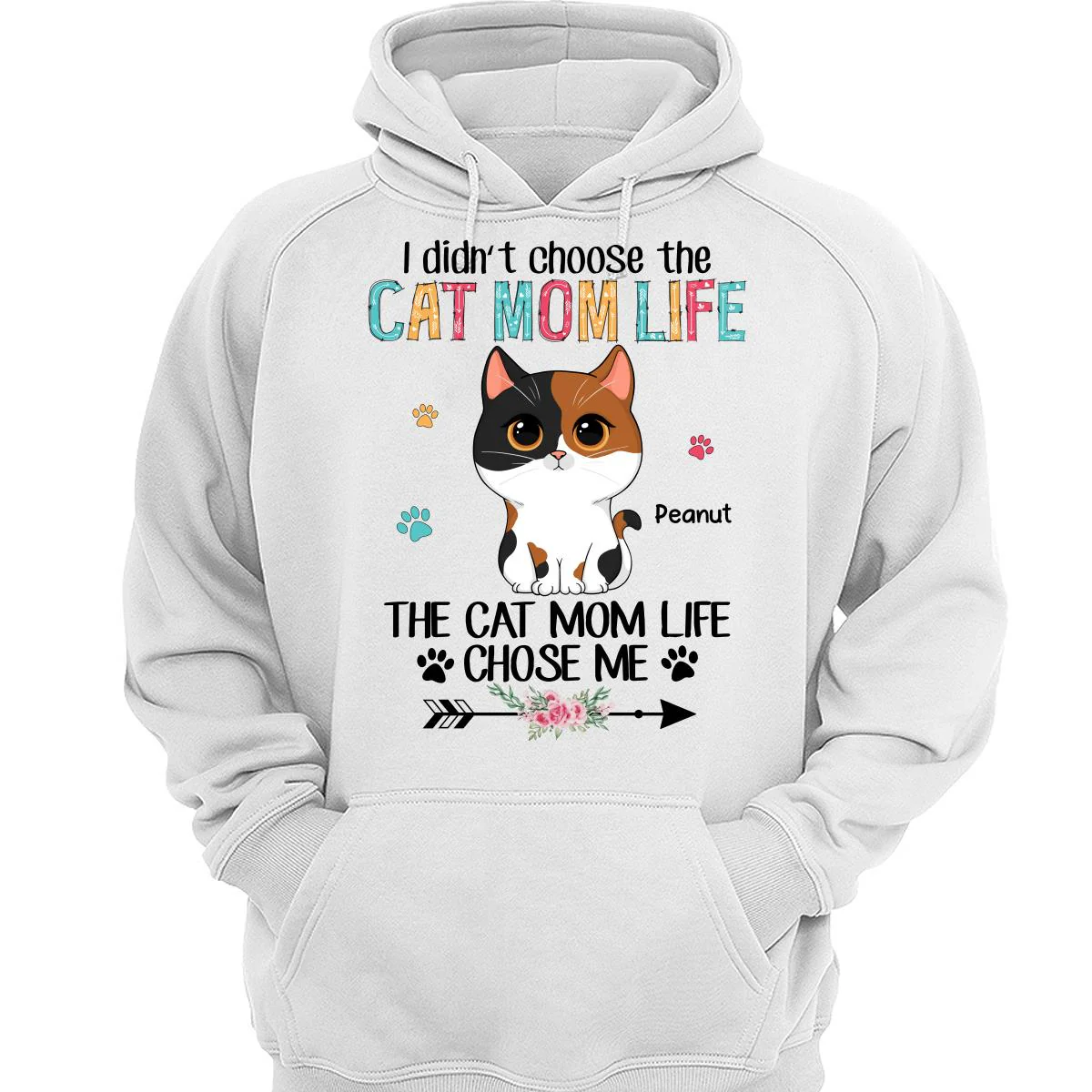 Cat Mom Life Chose Me Cute Cat Vector Personalized Shirt - Image 3