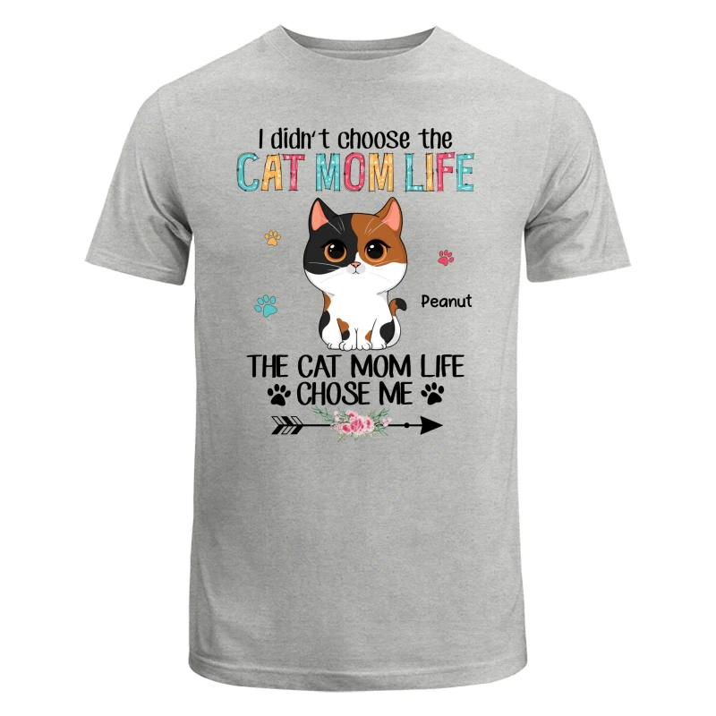Cat Mom Life Chose Me Cute Cat Vector Personalized Shirt - Image 6