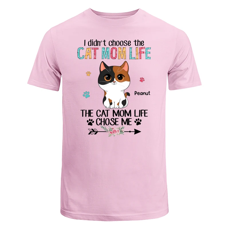 Cat Mom Life Chose Me Cute Cat Vector Personalized Shirt - Image 7