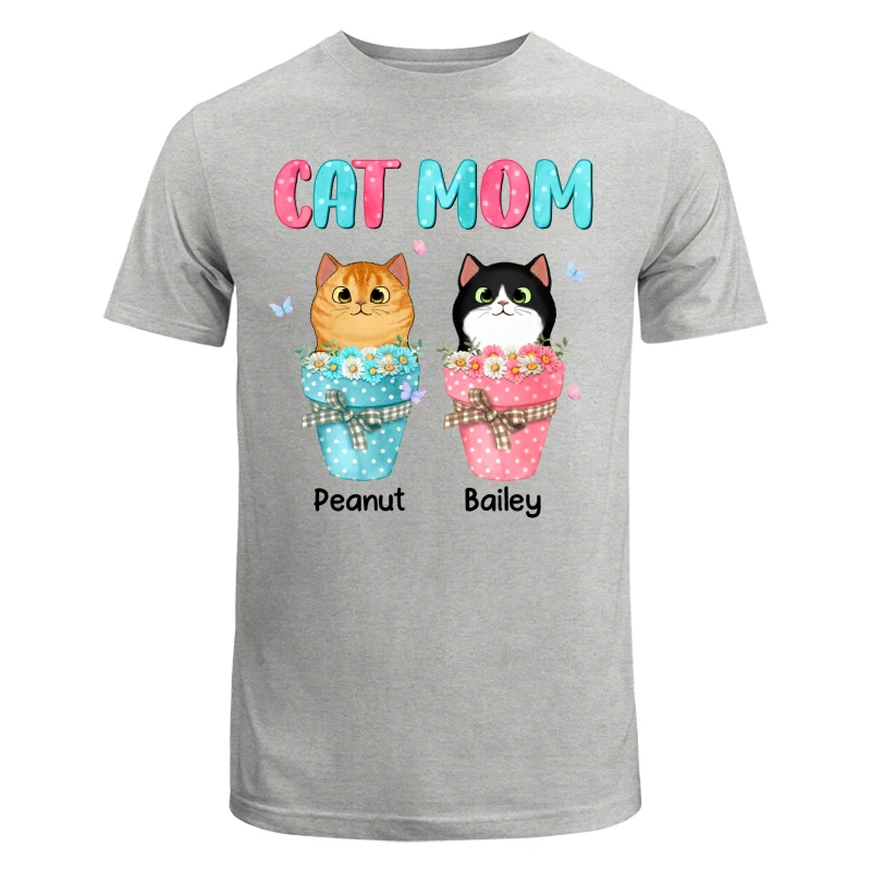 Cat Mom Peeking Cats On Flower Pot Personalized Shirt - Image 6