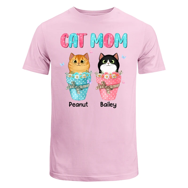 Cat Mom Peeking Cats On Flower Pot Personalized Shirt - Image 7