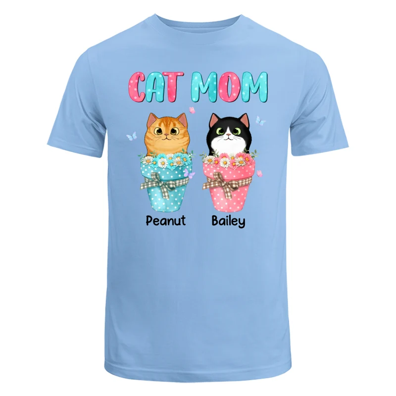 Cat Mom Peeking Cats On Flower Pot Personalized Shirt - Image 8