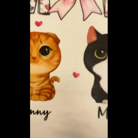 Cat Mom Pink Coquette Personalized Shirt, Watercolor Cute Cat, Gift for Cat Moms - Image 2