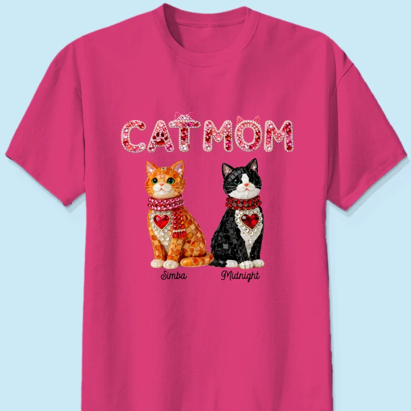 Cat Mom Shiny Pattern - Personalized Shirt - Unique Valentine's Day Gift for Cat Moms - Image 25