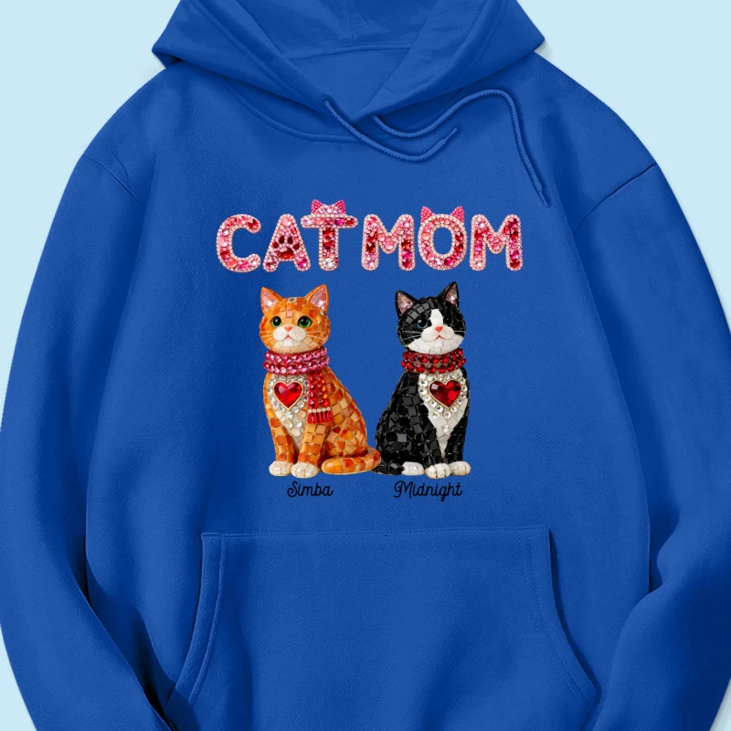 Cat Mom Shiny Pattern - Personalized Shirt - Unique Valentine's Day Gift for Cat Moms - Image 47