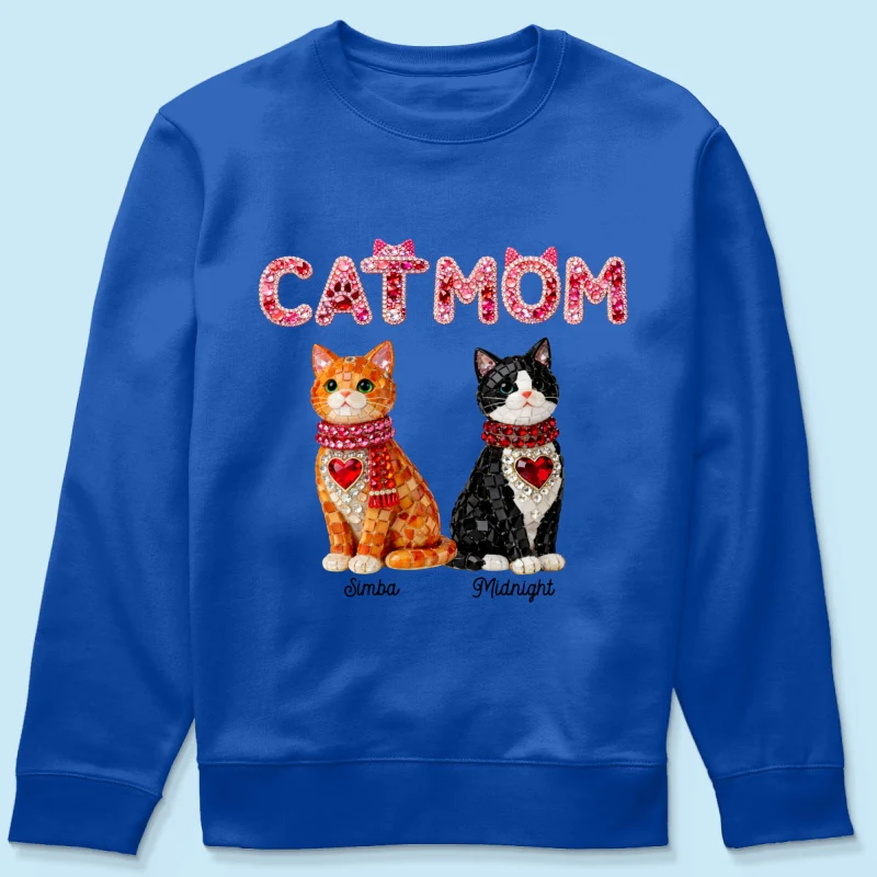 Cat Mom Shiny Pattern - Personalized Shirt - Unique Valentine's Day Gift for Cat Moms - Image 62