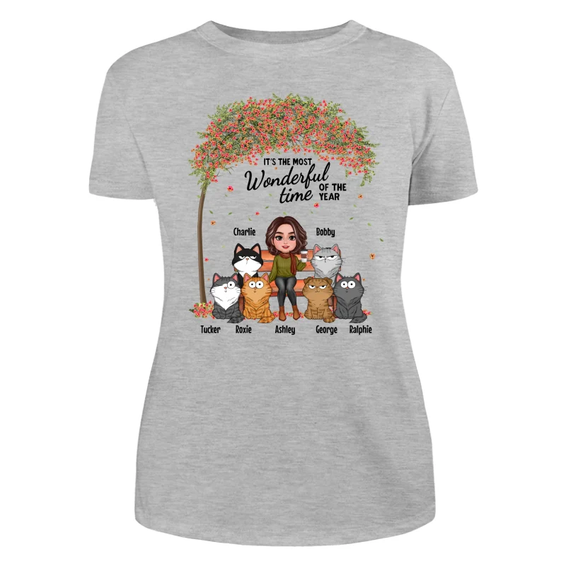 Cat Mom Sitting Under Tree Funny Cats Expressions Personalized Shirt - Image 10