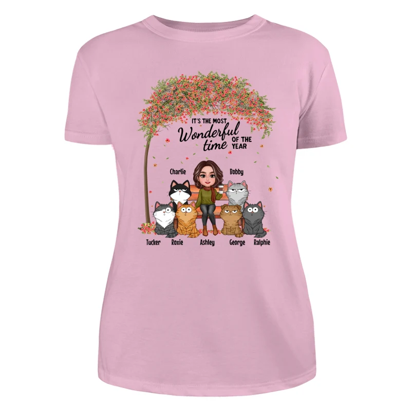 Cat Mom Sitting Under Tree Funny Cats Expressions Personalized Shirt - Image 11