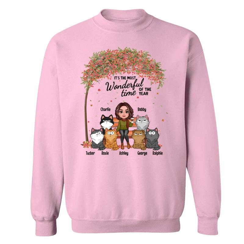 Cat Mom Sitting Under Tree Funny Cats Expressions Personalized Shirt - Image 19