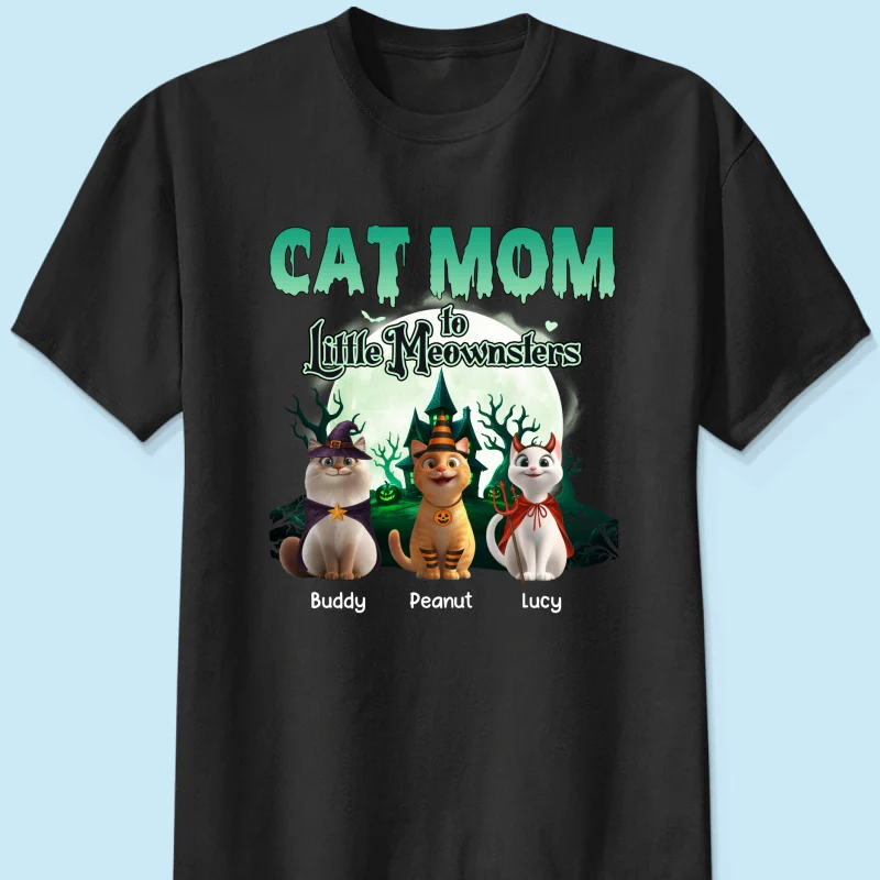Cat Mom to Little Meownsters Personalized Shirt, Halloween Shirt for Cat Moms - Image 11