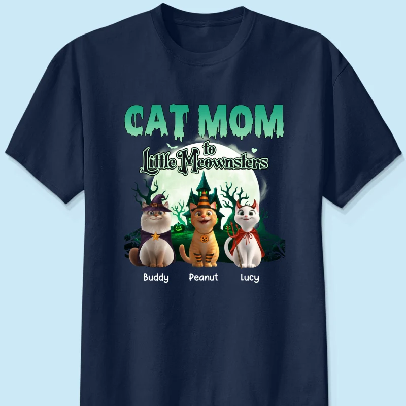 Cat Mom to Little Meownsters Personalized Shirt, Halloween Shirt for Cat Moms - Image 12