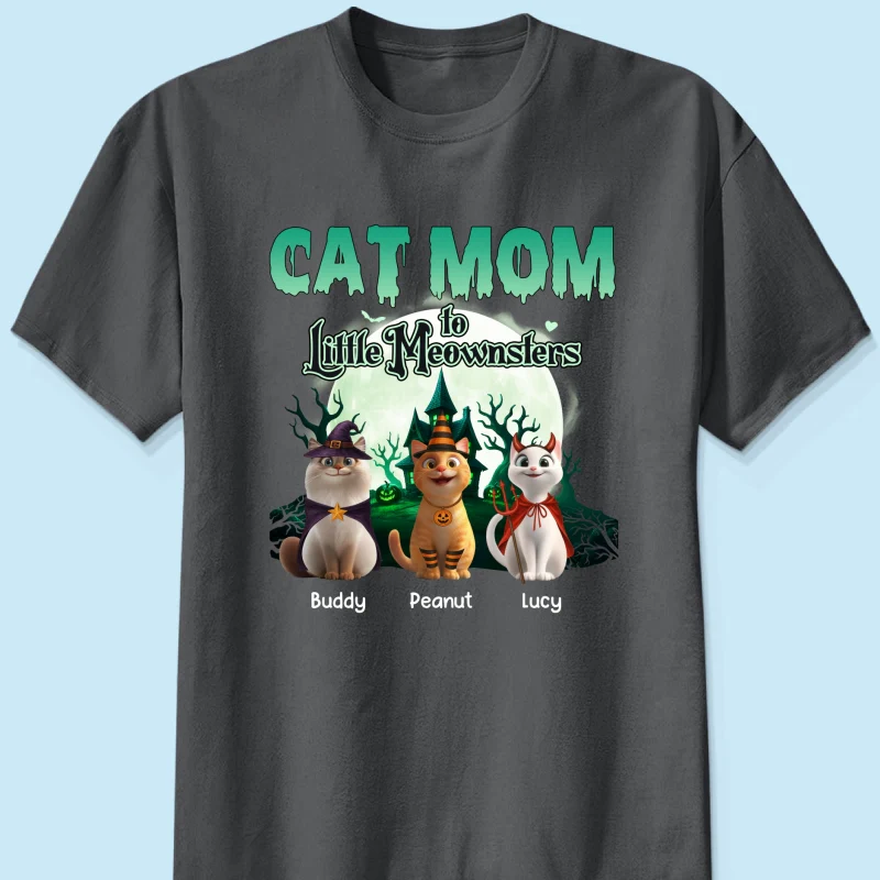 Cat Mom to Little Meownsters Personalized Shirt, Halloween Shirt for Cat Moms - Image 13