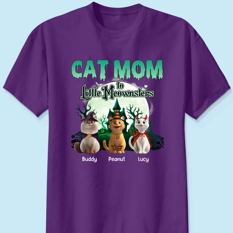 Cat Mom to Little Meownsters Personalized Shirt, Halloween Shirt for Cat Moms - Image 14