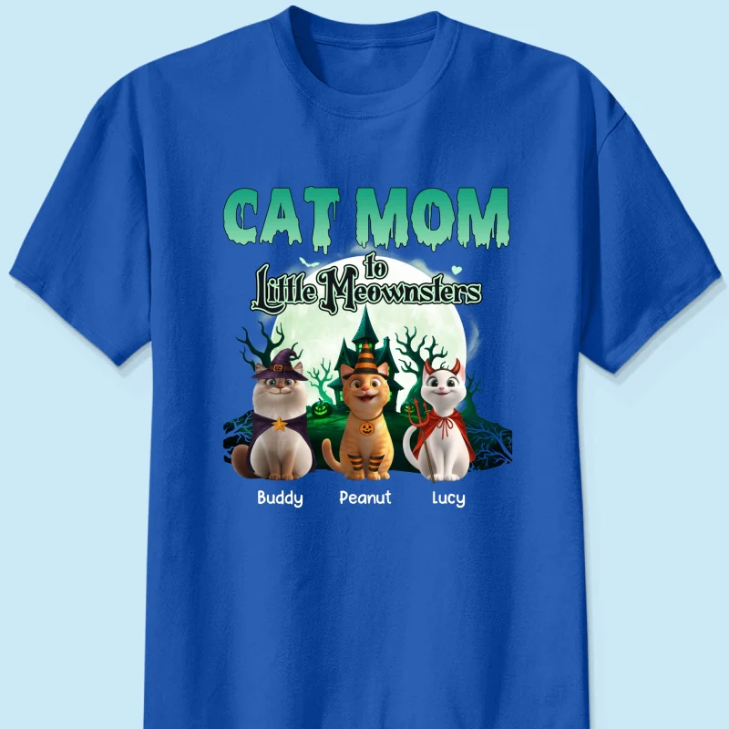 Cat Mom to Little Meownsters Personalized Shirt, Halloween Shirt for Cat Moms - Image 16