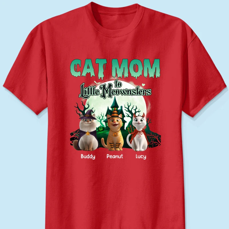 Cat Mom to Little Meownsters Personalized Shirt, Halloween Shirt for Cat Moms - Image 17