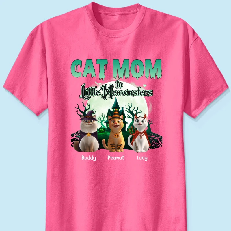 Cat Mom to Little Meownsters Personalized Shirt, Halloween Shirt for Cat Moms - Image 19