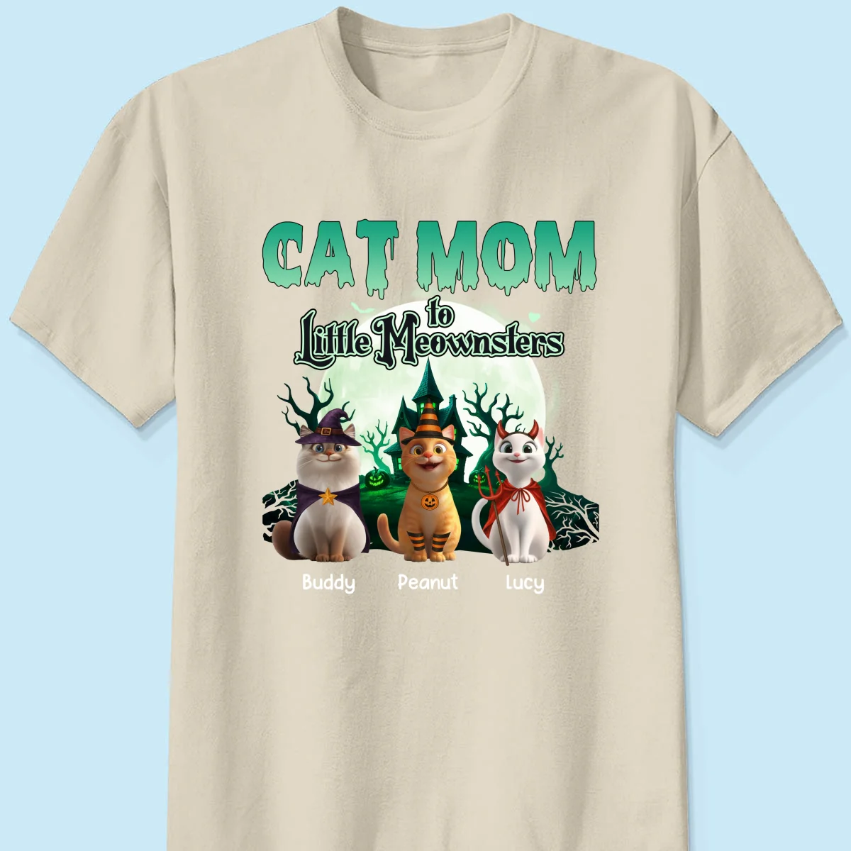 Cat Mom to Little Meownsters Personalized Shirt, Halloween Shirt for Cat Moms - Image 20