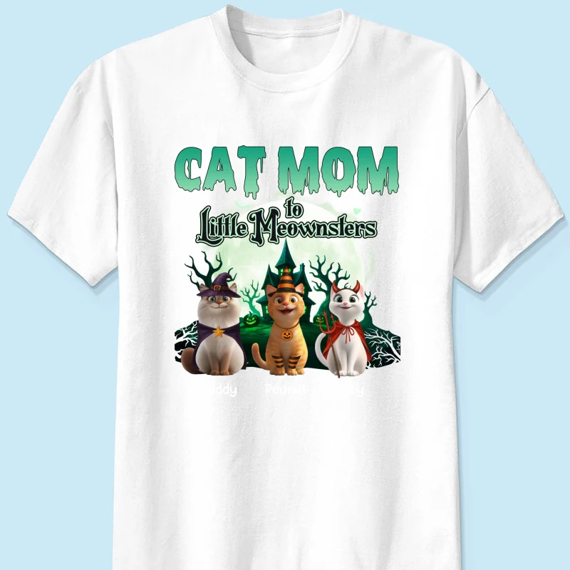 Cat Mom to Little Meownsters Personalized Shirt, Halloween Shirt for Cat Moms - Image 21