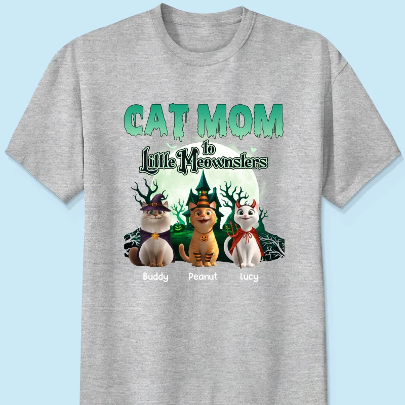 Cat Mom to Little Meownsters Personalized Shirt, Halloween Shirt for Cat Moms - Image 22