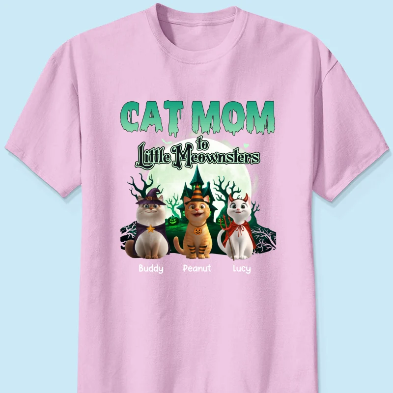 Cat Mom to Little Meownsters Personalized Shirt, Halloween Shirt for Cat Moms - Image 23