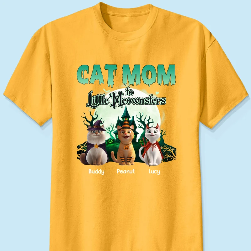 Cat Mom to Little Meownsters Personalized Shirt, Halloween Shirt for Cat Moms - Image 25