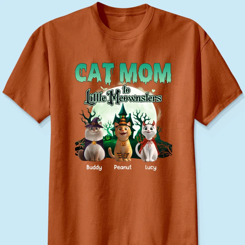 Cat Mom to Little Meownsters Personalized Shirt, Halloween Shirt for Cat Moms - Image 29
