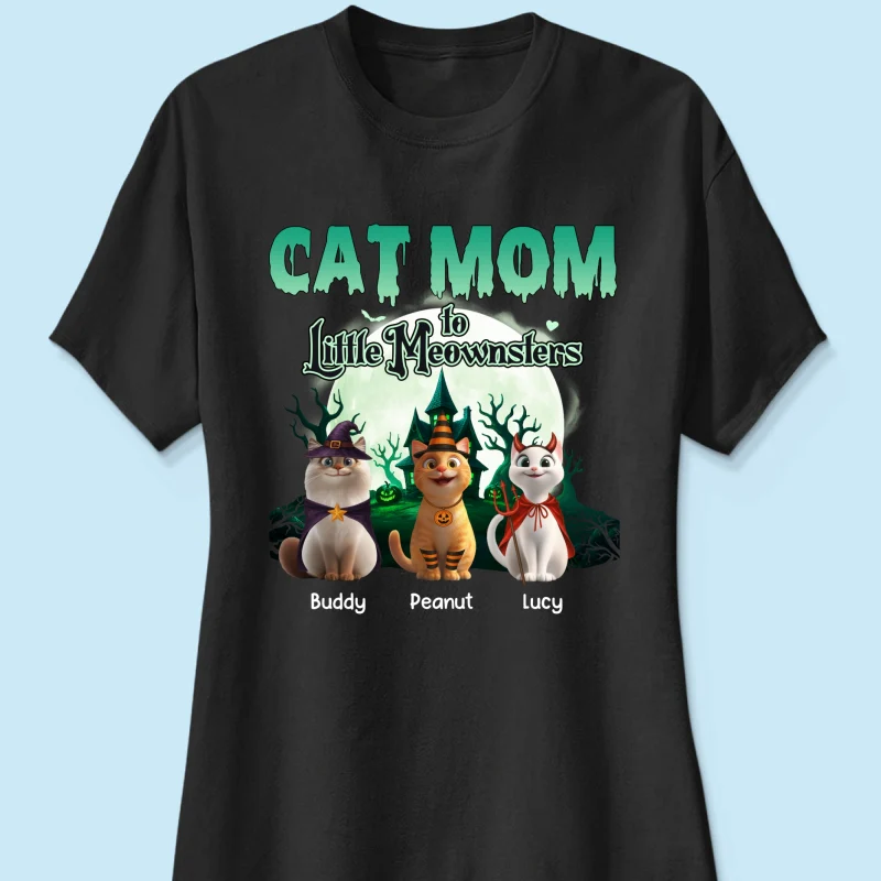 Cat Mom to Little Meownsters Personalized Shirt, Halloween Shirt for Cat Moms - Image 30