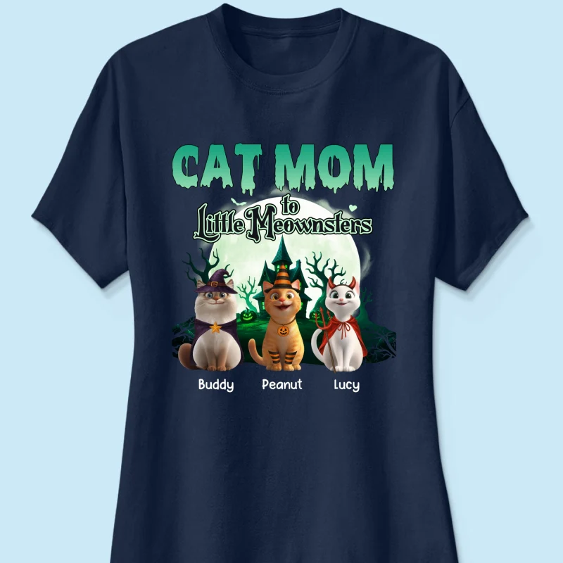 Cat Mom to Little Meownsters Personalized Shirt, Halloween Shirt for Cat Moms - Image 31
