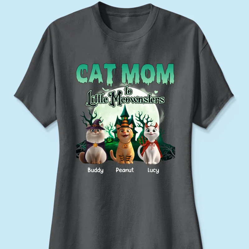 Cat Mom to Little Meownsters Personalized Shirt, Halloween Shirt for Cat Moms - Image 32