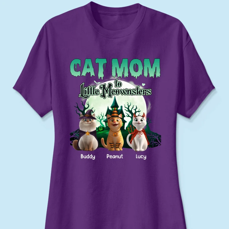 Cat Mom to Little Meownsters Personalized Shirt, Halloween Shirt for Cat Moms - Image 33