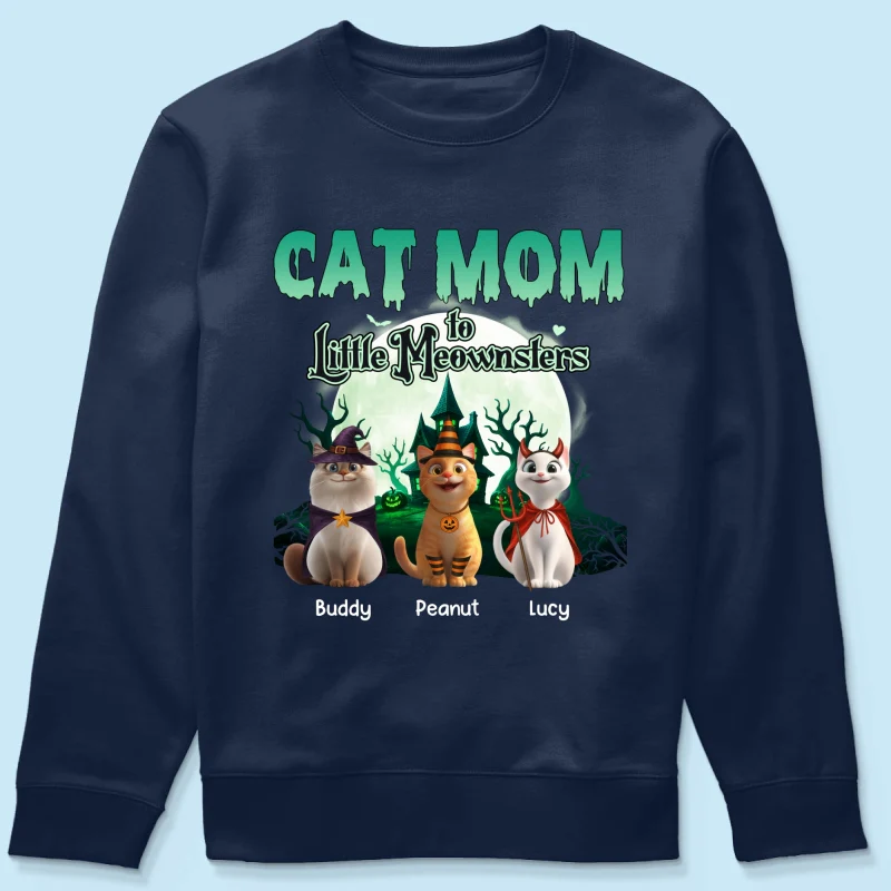 Cat Mom to Little Meownsters Personalized Shirt, Halloween Shirt for Cat Moms - Image 61