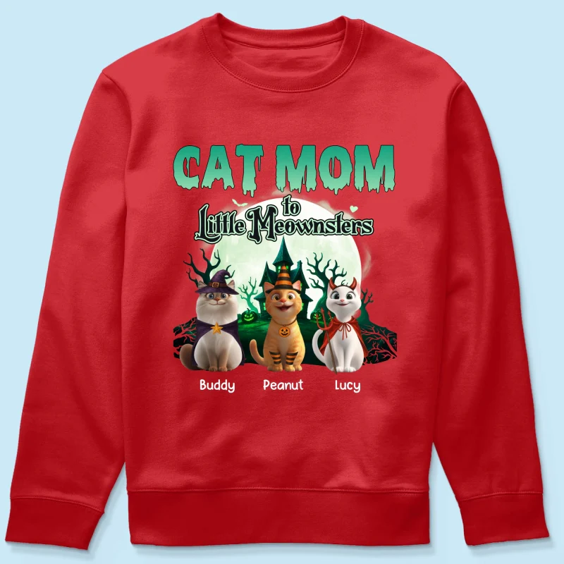Cat Mom to Little Meownsters Personalized Shirt, Halloween Shirt for Cat Moms - Image 65