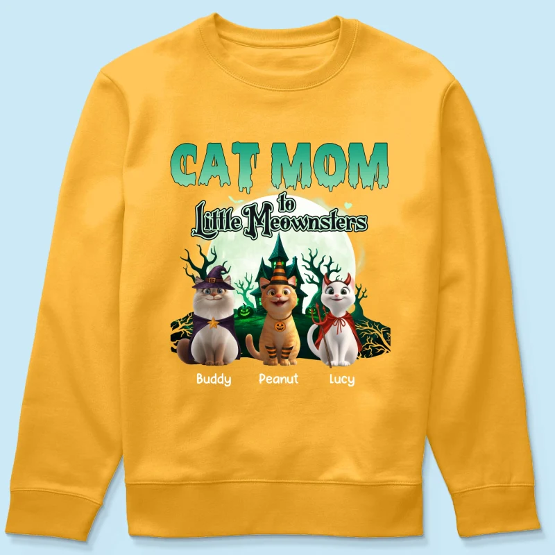 Cat Mom to Little Meownsters Personalized Shirt, Halloween Shirt for Cat Moms - Image 70